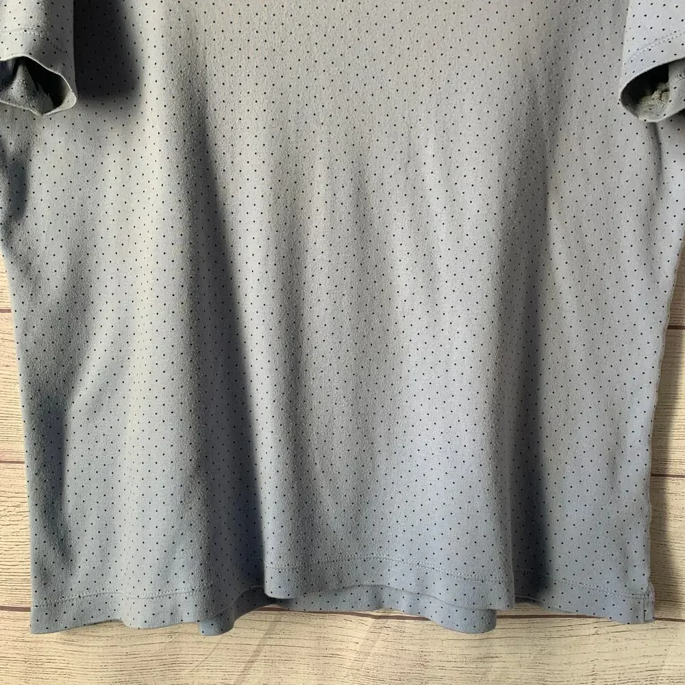 Banana Republic Men's Light Blue Polka Dot Polo Shirt Short Sleeves Size Large